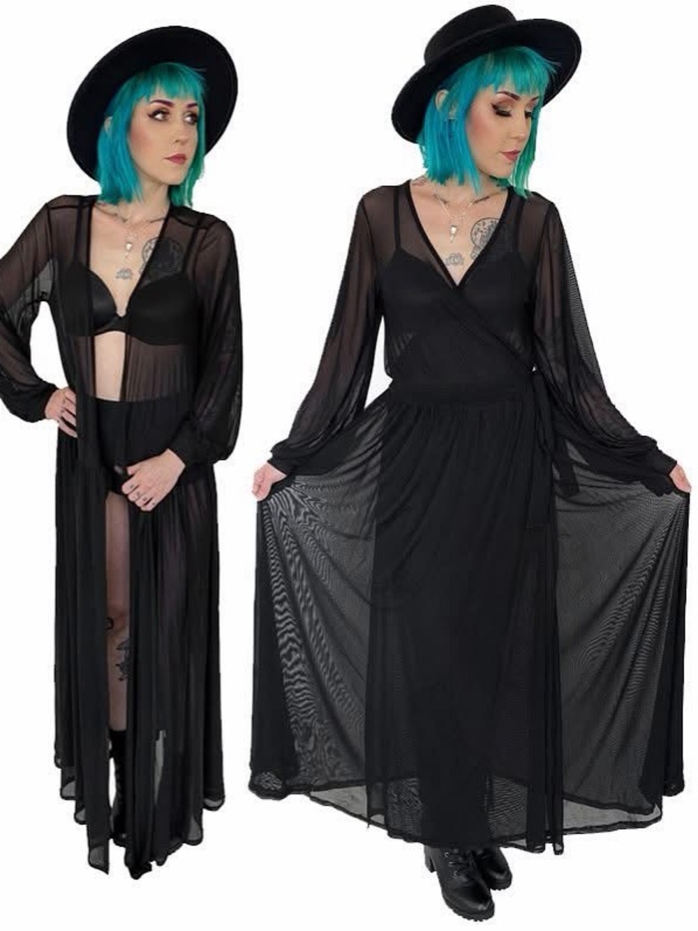 Foxblood Dita mesh wrap dress size 3x
